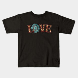 Love Turquoise Gem Stone Kids T-Shirt